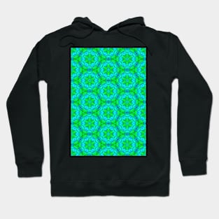 Sea Green Kaleidoscopic Stars and Circles Hoodie